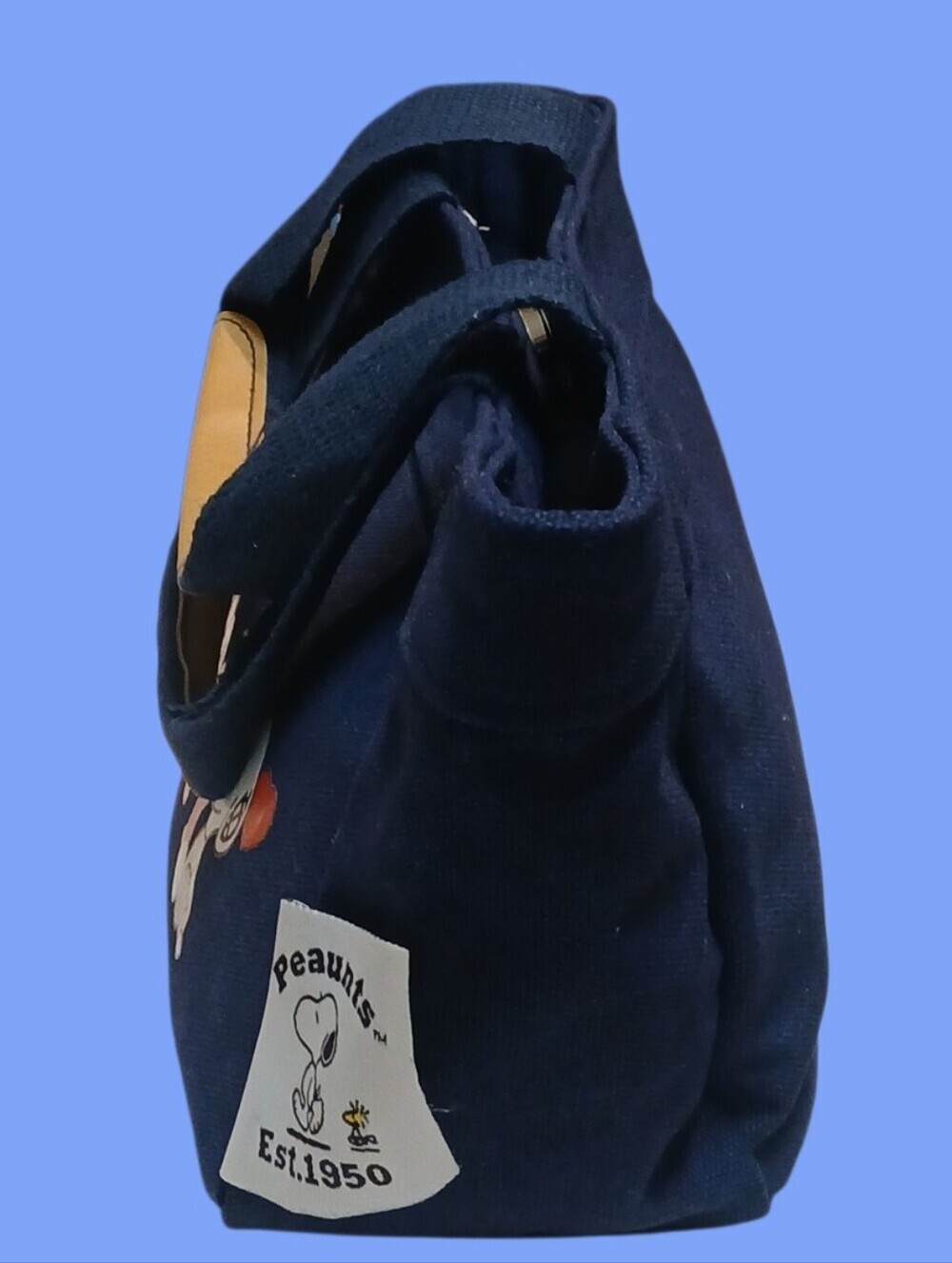 Peanuts - Navy Blue & Red Snoopy Canvas Crossbody/Handbag,Red Adjustable Straps - Picture 5 of 11